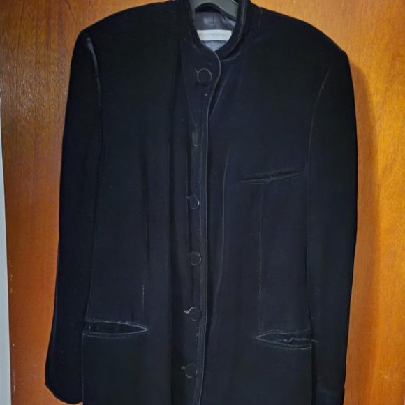 Vintage Emporio Armani Black Velvet Jacket Size 44 - Picture 1 of 3